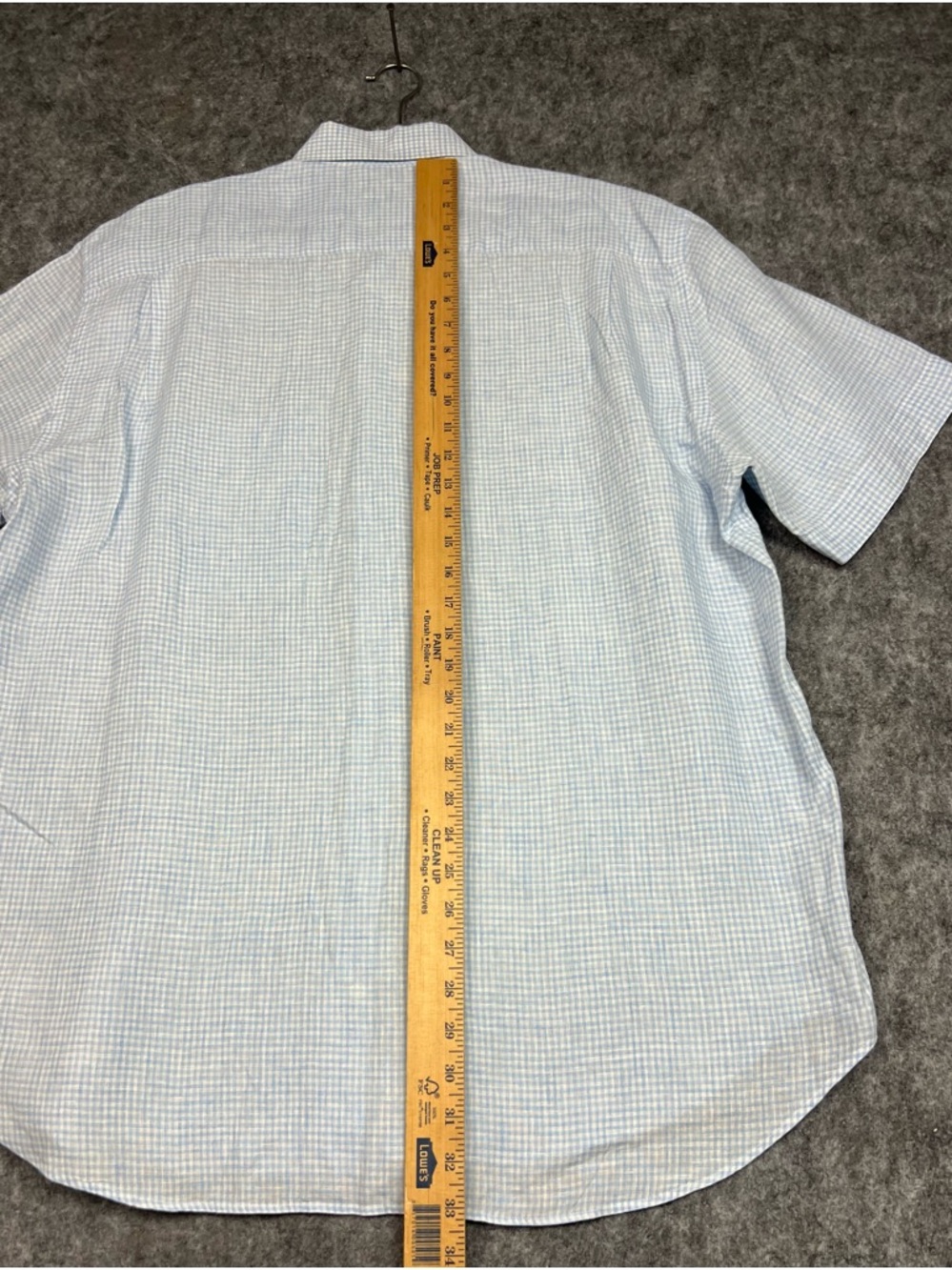 Brioni Light Blue Micro-Check Short-Sleeve Button-Down Shirt Size L - Picture 5 of 7